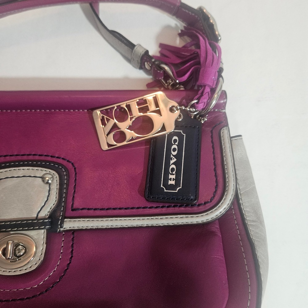 Coach Purple Legacy Colorblock City Willis Crossbody/Top Handle Bag - Picture 2 of 7